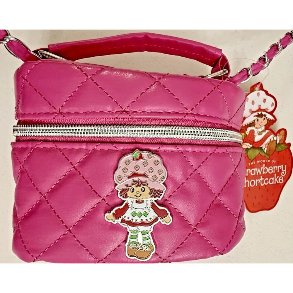 Strawberry Shortcake Girls Mini Quilted Faux Leather Crossbody Bag Pink NEW